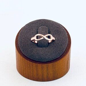 925 Sterling Silver Infinity Faith Ring Size 5 Rose Gold Tone Estate Jewelry
